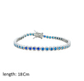 عصفور كريستال انسيال فضة تنس عيار 925 بتصميم دائري ازرق مرصع بالزركون - BM0071-CB